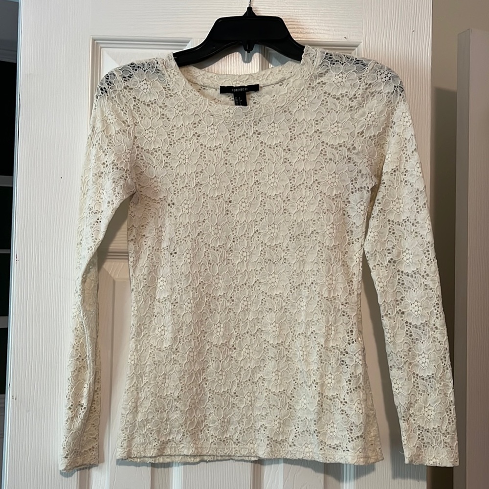 Lace long sleeve forever 21 size s shirt